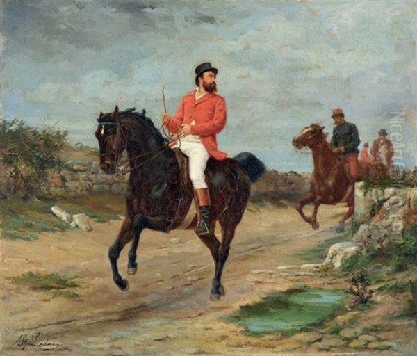 Au Galop Oil Painting by Alfred Leduc