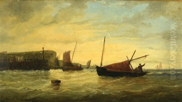 Fishing Boat Oil Painting by Charles Leduc