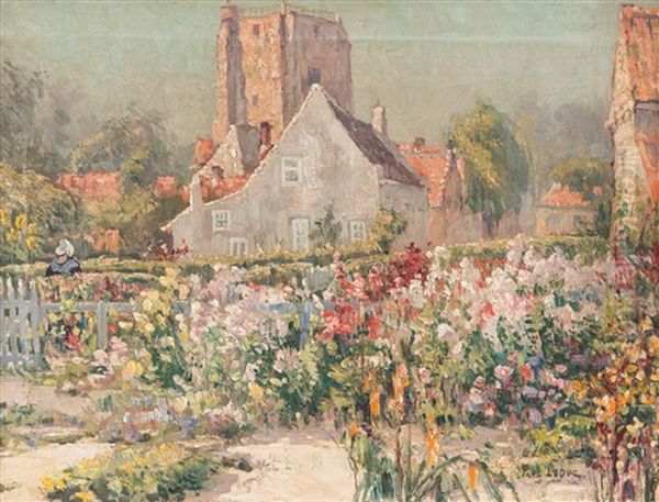 Garden In Sint Anna Ter Muiden, Zeeland Oil Painting by Paul Leduc