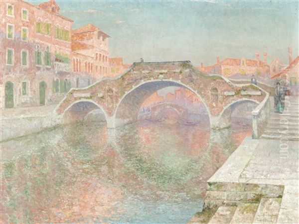 Ponte Dei Tre Archi, Venice Oil Painting by Paul Leduc