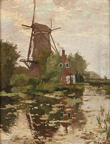 Moulin A Rotterdam Oil Painting by Paul Leduc