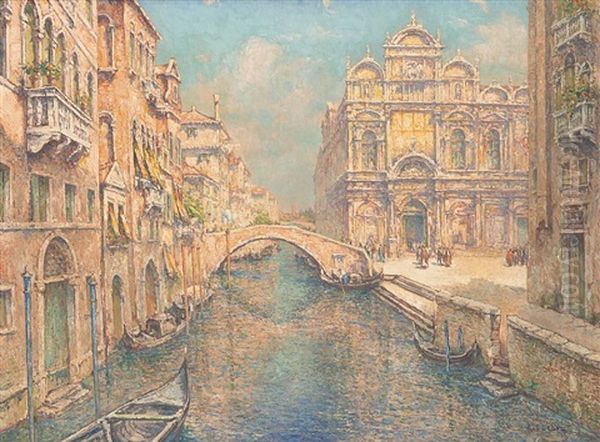 Rio Dei Mendicanti, A Venise Oil Painting by Paul Leduc