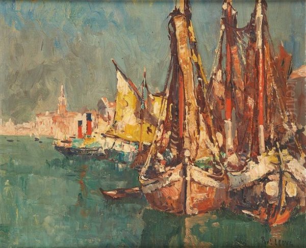 Voiles Latines A Venise Oil Painting by Paul Leduc