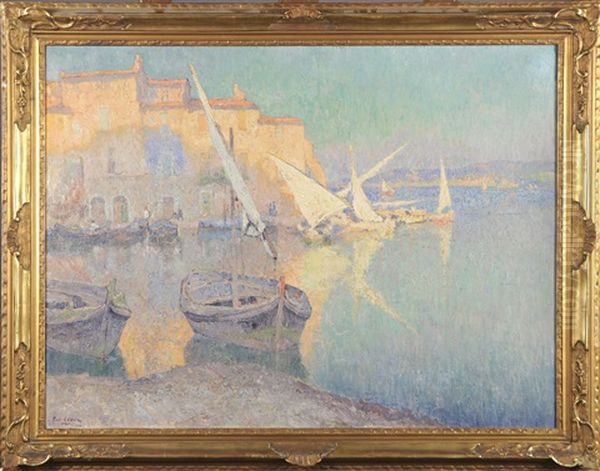 Coin De Port En Provence - Martigues Oil Painting by Paul Leduc