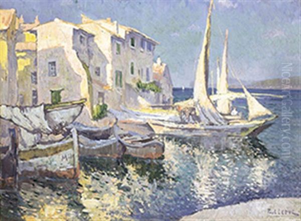 Vue A Martigues Oil Painting by Paul Leduc