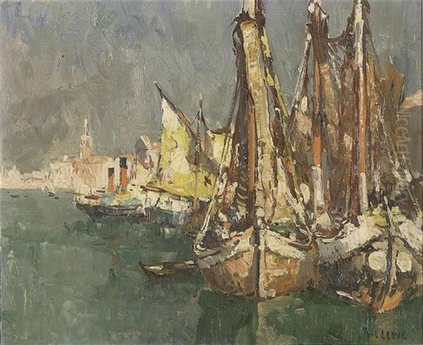 Voiles Latines A Venise Oil Painting by Paul Leduc