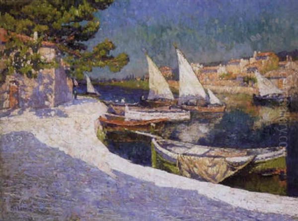 Vue A Martigues Oil Painting by Paul Leduc