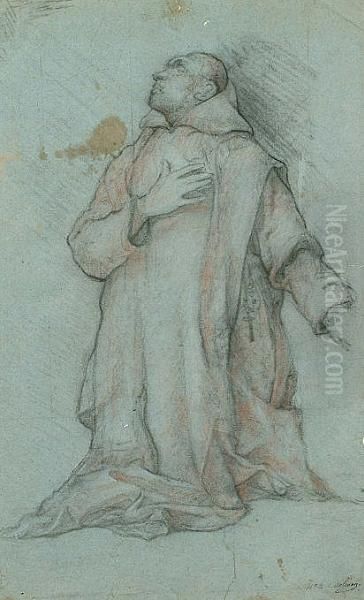 Standing Female Saint With Two Putti Above Oil Painting by Filippo Bellini