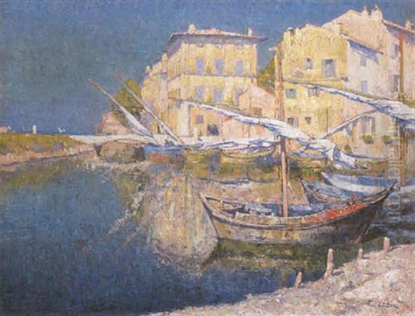 Vue A Martigues Oil Painting by Paul Leduc