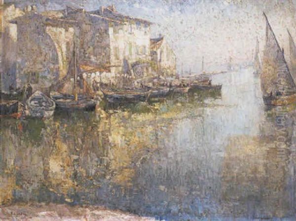 Matin A Martigues (provence) Oil Painting by Paul Leduc