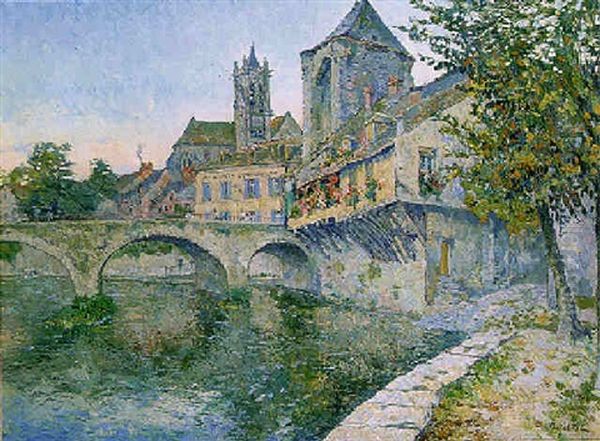 Le Pont De Moret Sur Loing Oil Painting by Paul Leduc