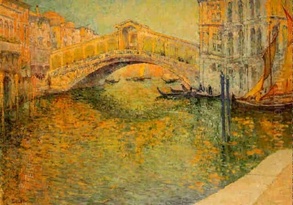 Le Pont Des Soupirs A Venise Oil Painting by Paul Leduc