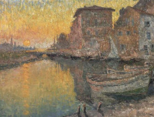 Avond Te Martigues Oil Painting by Paul Leduc