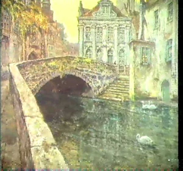 Soir A Bruges Oil Painting by Paul Leduc