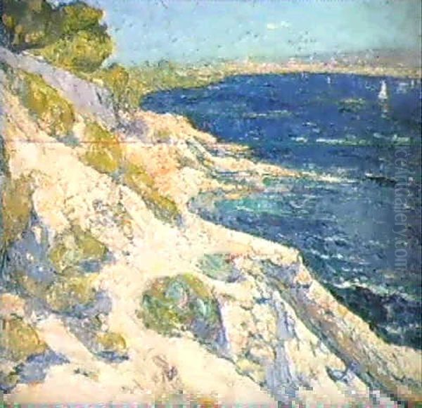 Vue De La Cote Mediterraneenne Oil Painting by Paul Leduc