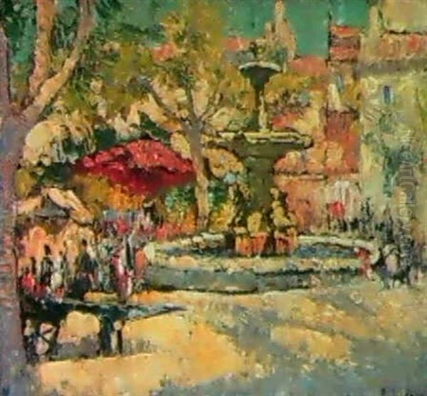 Marche A Martigues Oil Painting by Paul Leduc