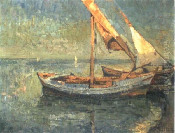 Barques A Martigues Oil Painting by Paul Leduc