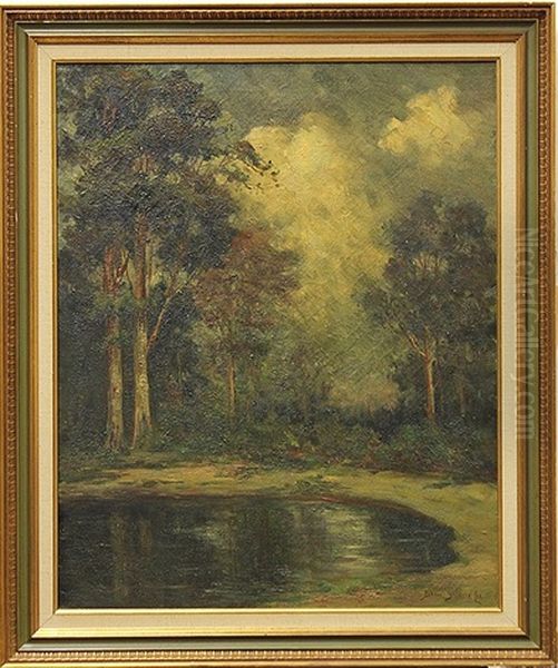 Quiet Pond, Golden Gate Park Oil Painting by Bertha Stringer Lee