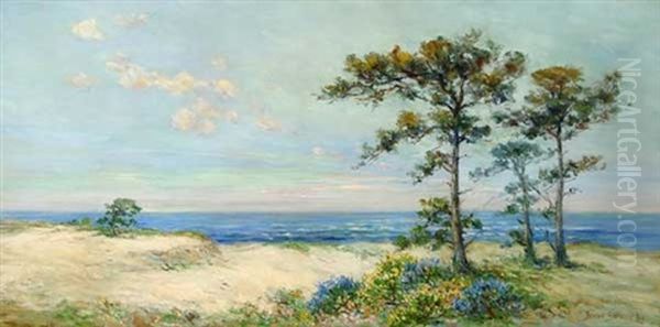 Far, Far Away - Monterey Coast Oil Painting by Bertha Stringer Lee