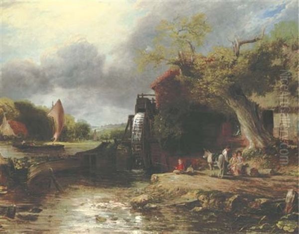 The Watermill Oil Painting by Frederick Richard Lee