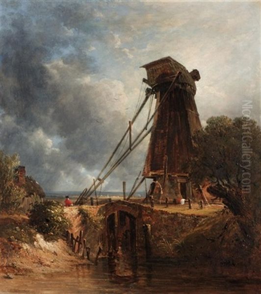 The Windmill Oil Painting by Frederick Richard Lee