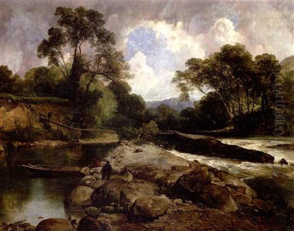 A Salmon Cruive On The River Awe (argyllshire, Scotland) by Frederick Richard Lee