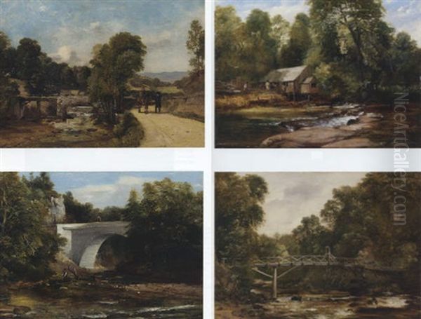 Sketch Of The New Bridge Built By Lord Lynedoch Oil Painting by Frederick Richard Lee