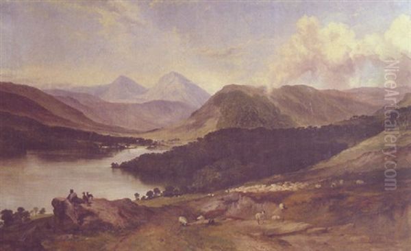 An Extensive Highland Landscape Oil Painting by Frederick Richard Lee