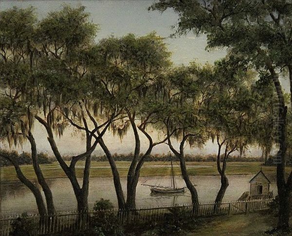 River Scene (the Estuary, Oakland, Ca) Oil Painting by Joseph Lee