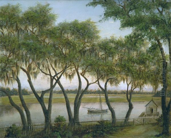 River Scene Oil Painting by Joseph Lee