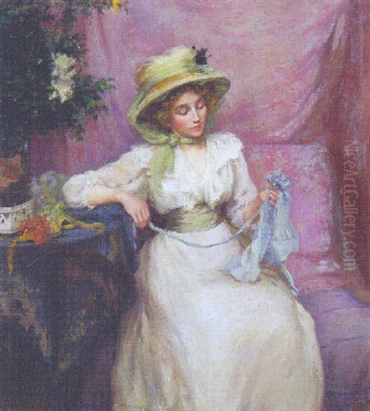 Decorating A New Bonnet Oil Painting by William Lee