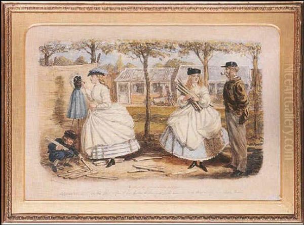 A Shocking Young Woman Indeed, Emily, Betrothed To Charles Oil Painting by John Leech