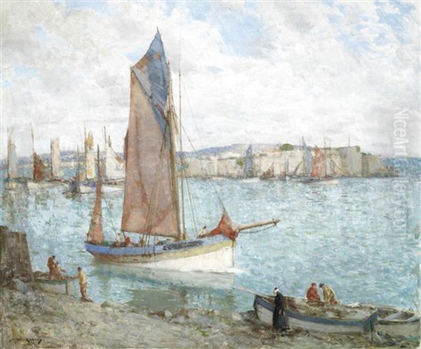 Outward Bound, Concarneau Oil Painting by William Lee-Hankey