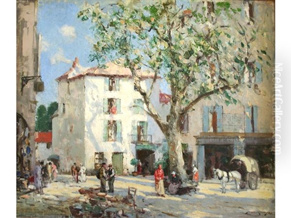 The Market Square Oil Painting by William Lee-Hankey