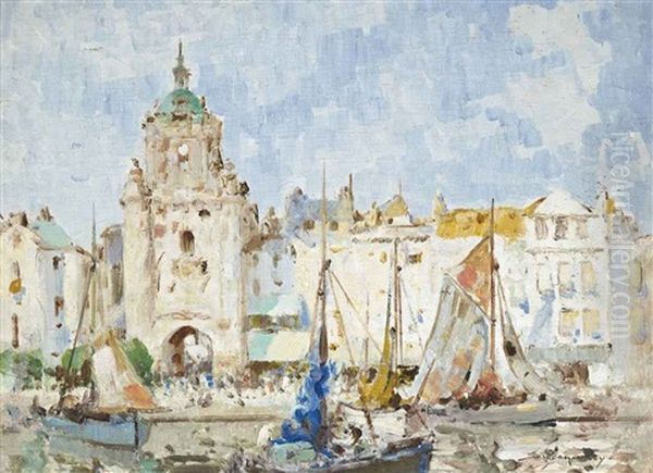 The Clock Tower, La Rochelle Oil Painting by William Lee-Hankey