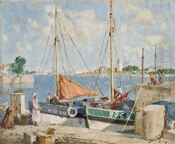 After The Catch, Honfleur Oil Painting by William Lee-Hankey