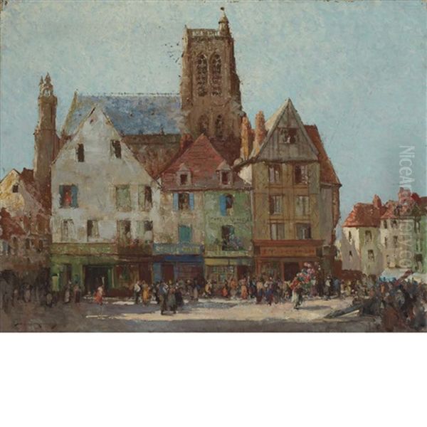 Town Center, Abbeville Oil Painting by William Lee-Hankey