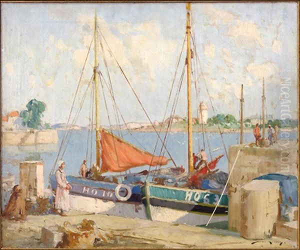 After The Catch, Honfleur Oil Painting by William Lee-Hankey