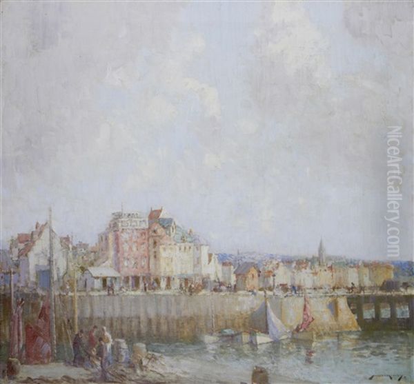 Dieppe Harbour Oil Painting by William Lee-Hankey