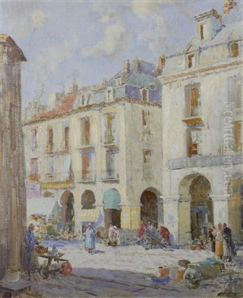 Market Day, Dieppe Oil Painting by William Lee-Hankey