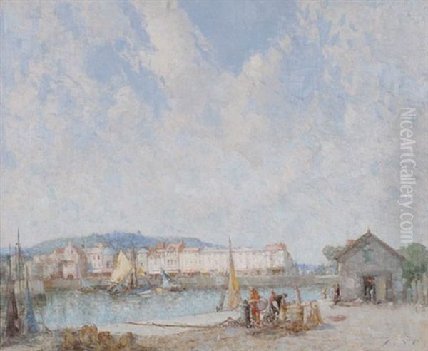 Landing Mussels, Honfleur Oil Painting by William Lee-Hankey