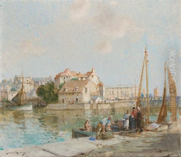 Le Lieutenance (+ Hon Fleur Near Havres; Pair) Oil Painting by William Lee-Hankey