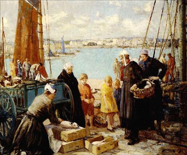 Marketing The Tunny, Concarneau Oil Painting by William Lee-Hankey