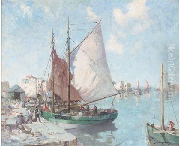 Honfleur Oil Painting by William Lee-Hankey