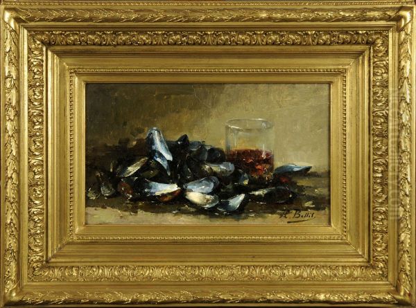 Nature Morte Aux Moules Oil Painting by Hubert Bellis