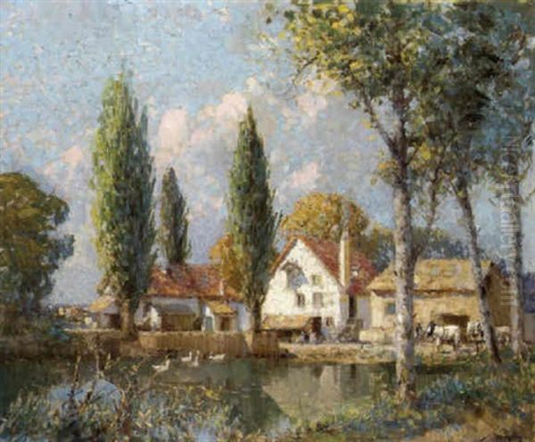 The Mill In The Meadows Oil Painting by William Lee-Hankey