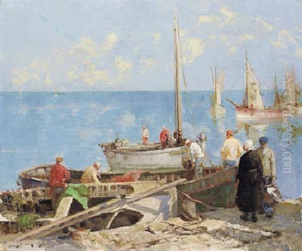 Arrival Of Sardine Boats, Brittany by William Lee-Hankey