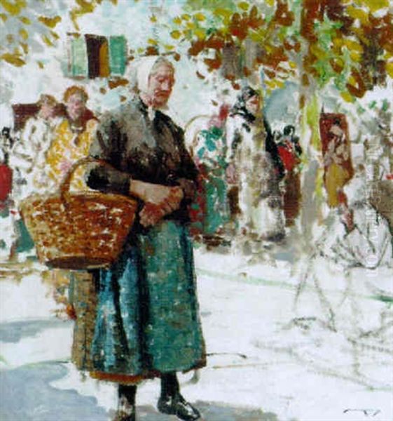 Market Day Oil Painting by William Lee-Hankey