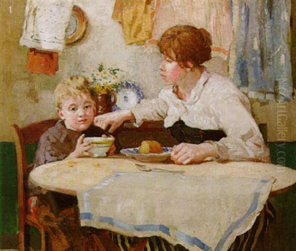 Meal Time Oil Painting by William Lee-Hankey