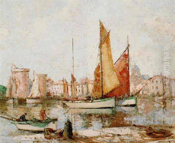 Entrance To The Harbour, La Rochelle Oil Painting by William Lee-Hankey